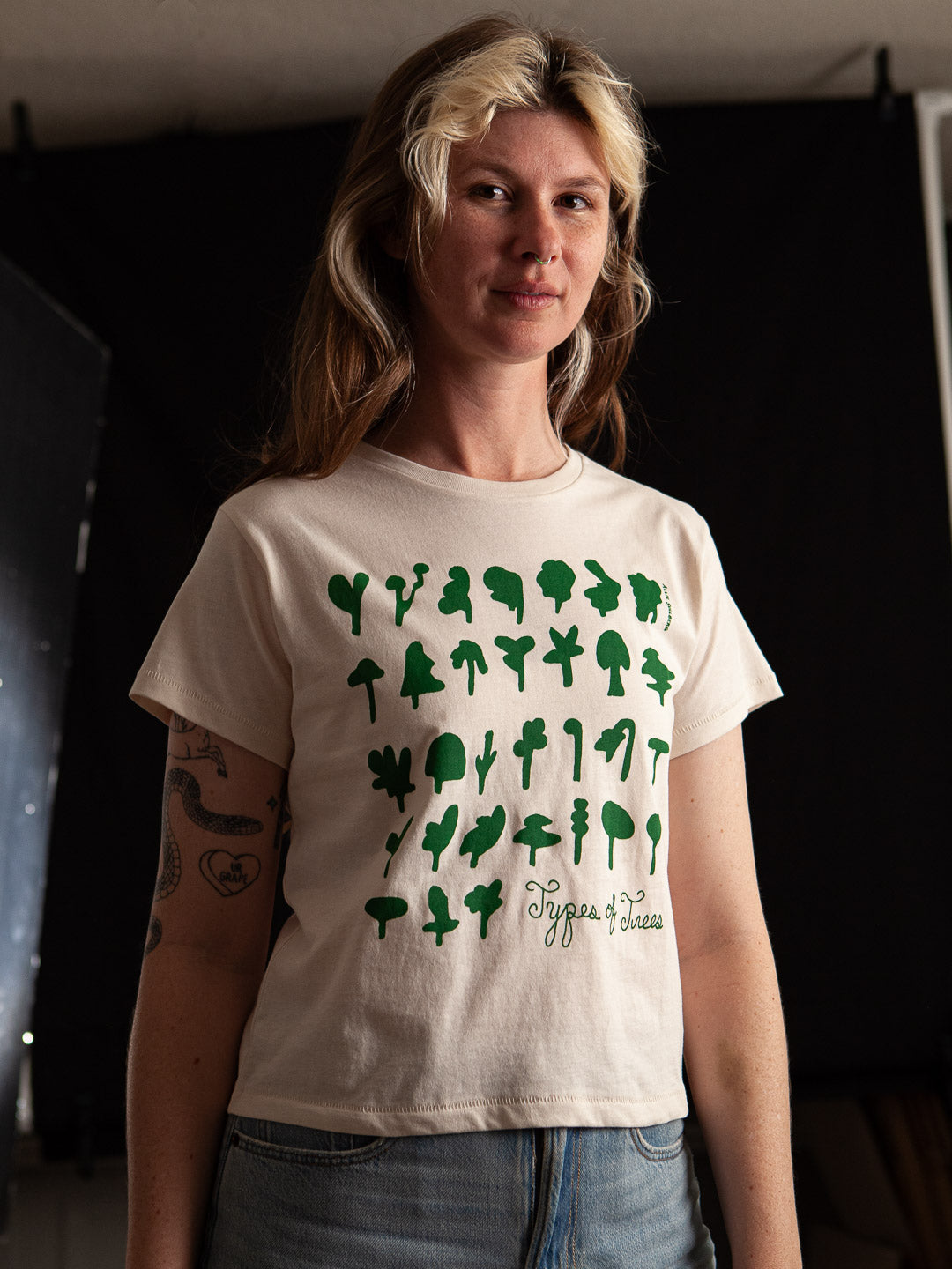 Types of Trees Women's Tee Cream by Allie Sullberg