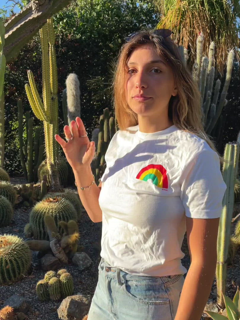 Rainbow Tee White