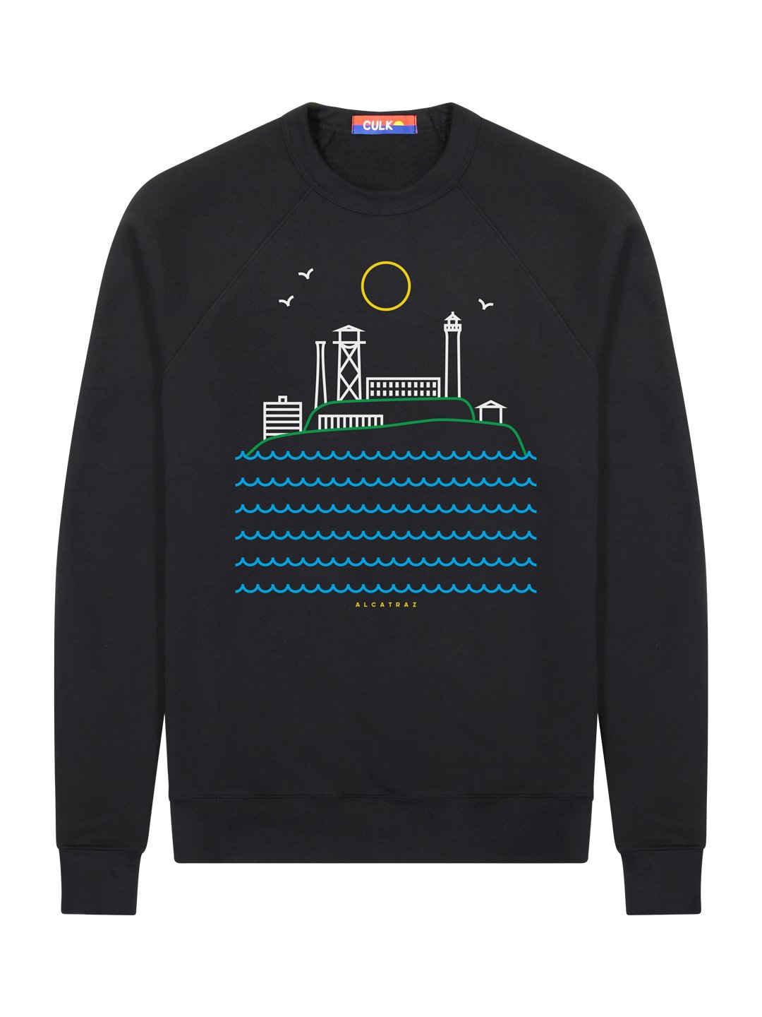 Alcatraz Unisex Crewneck Sweatshirt Black-Culk