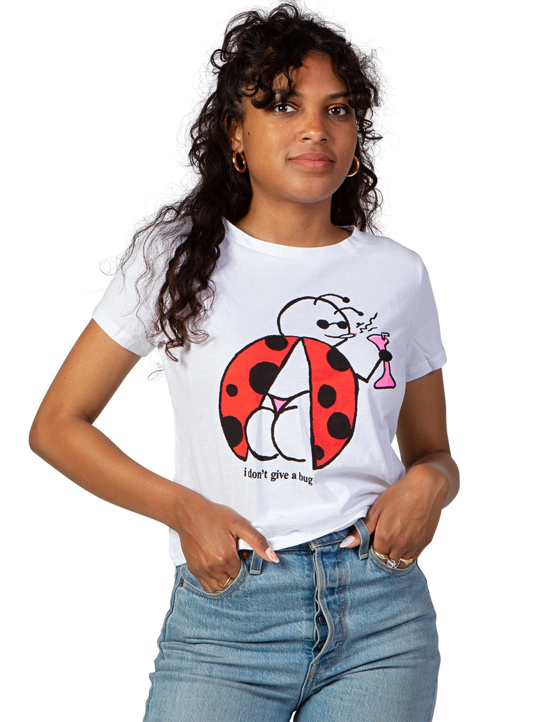 Bee's I Don't Give A Bug Women's Tee White-Culk