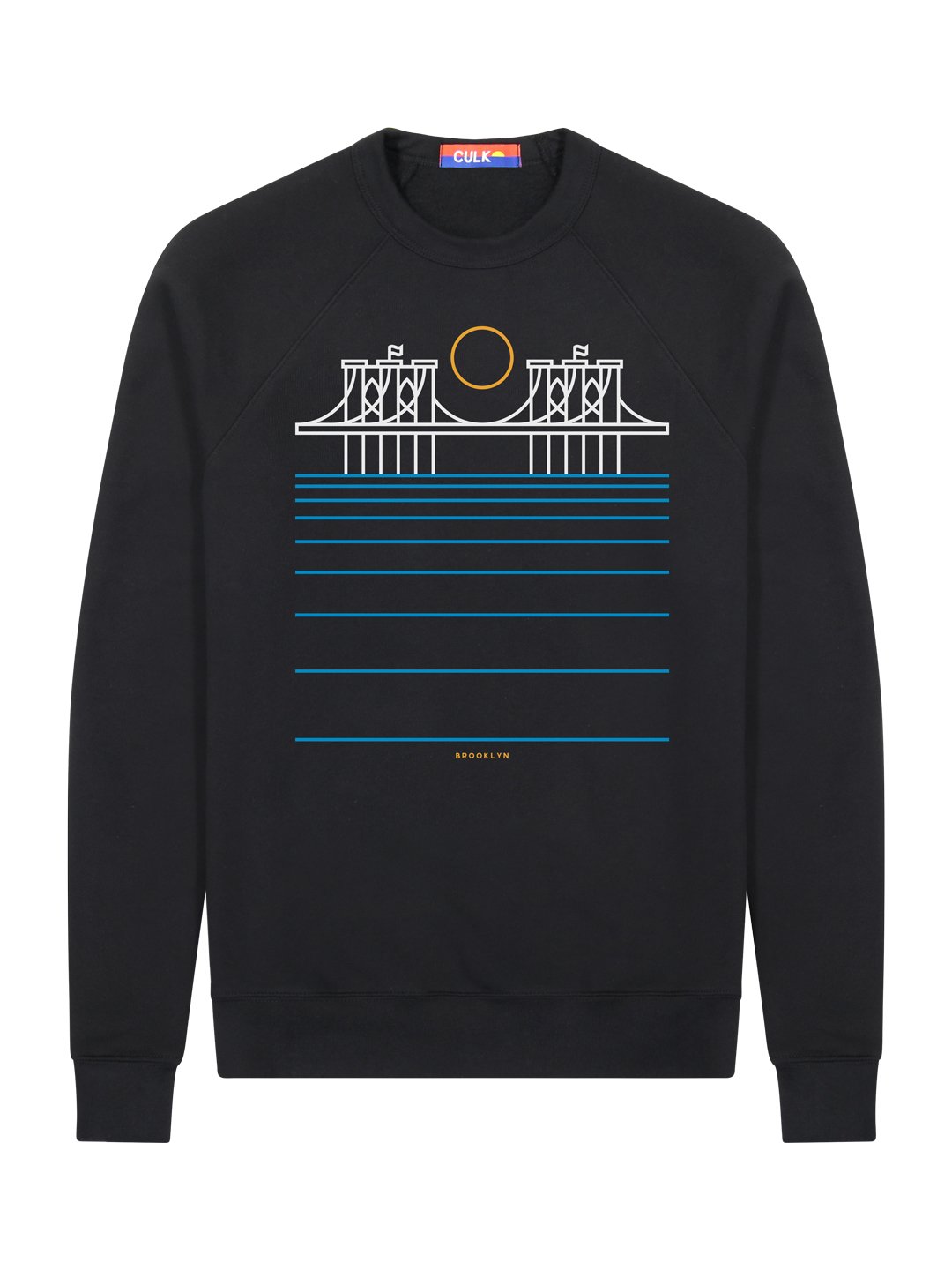 Brooklyn Bridge Unisex Crewneck Sweatshirt Black-Culk