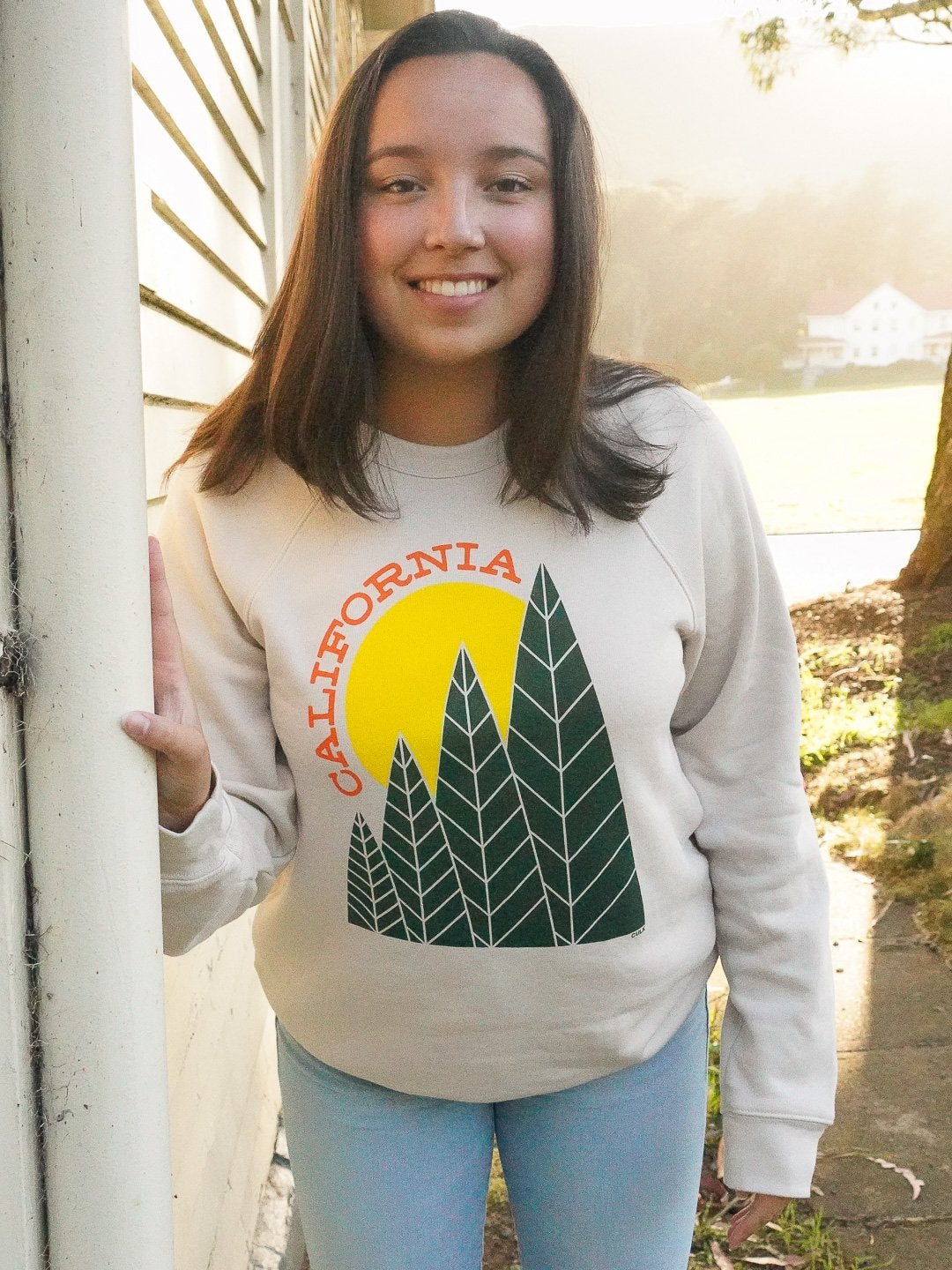 California Tree Sun Crewneck Cream-Culk