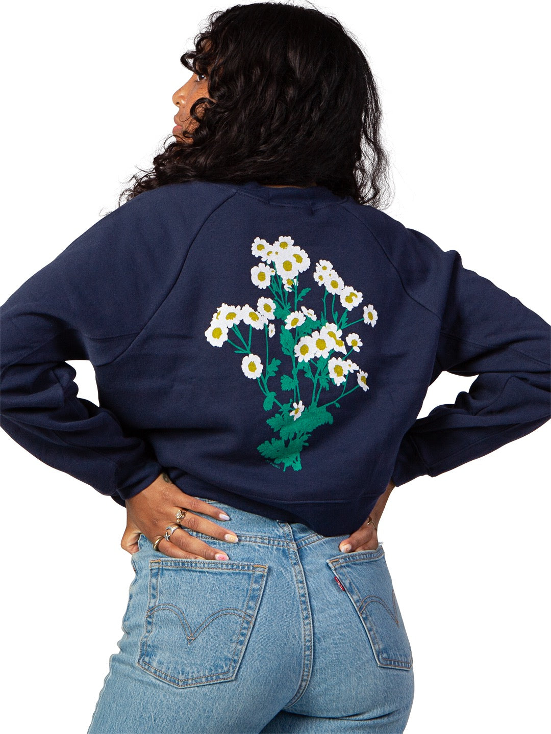Daisy Women's Cropped Crewneck by Jen Kindell-Culk