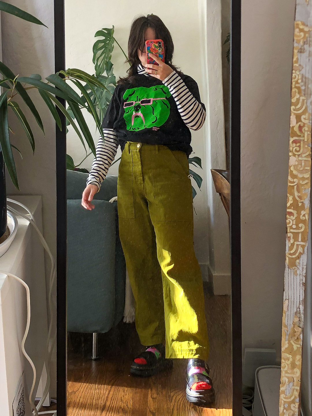 Green Bulldog Tee Black by Kristina Micotti-Culk