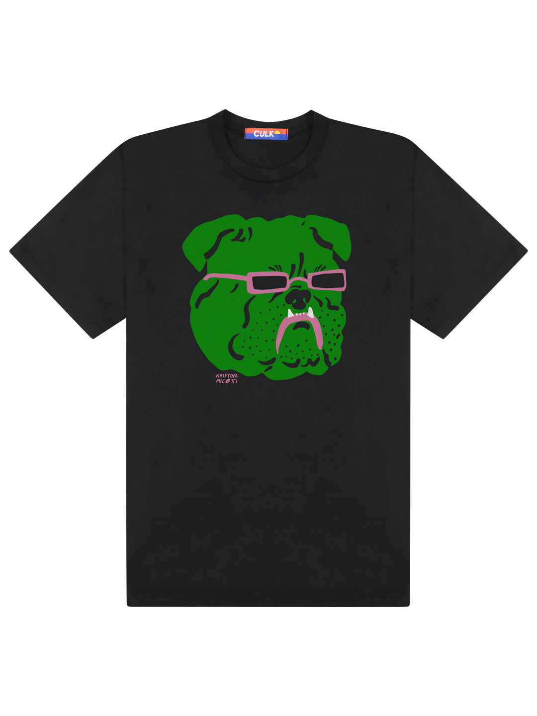 Green Bulldog Tee Black by Kristina Micotti-Culk