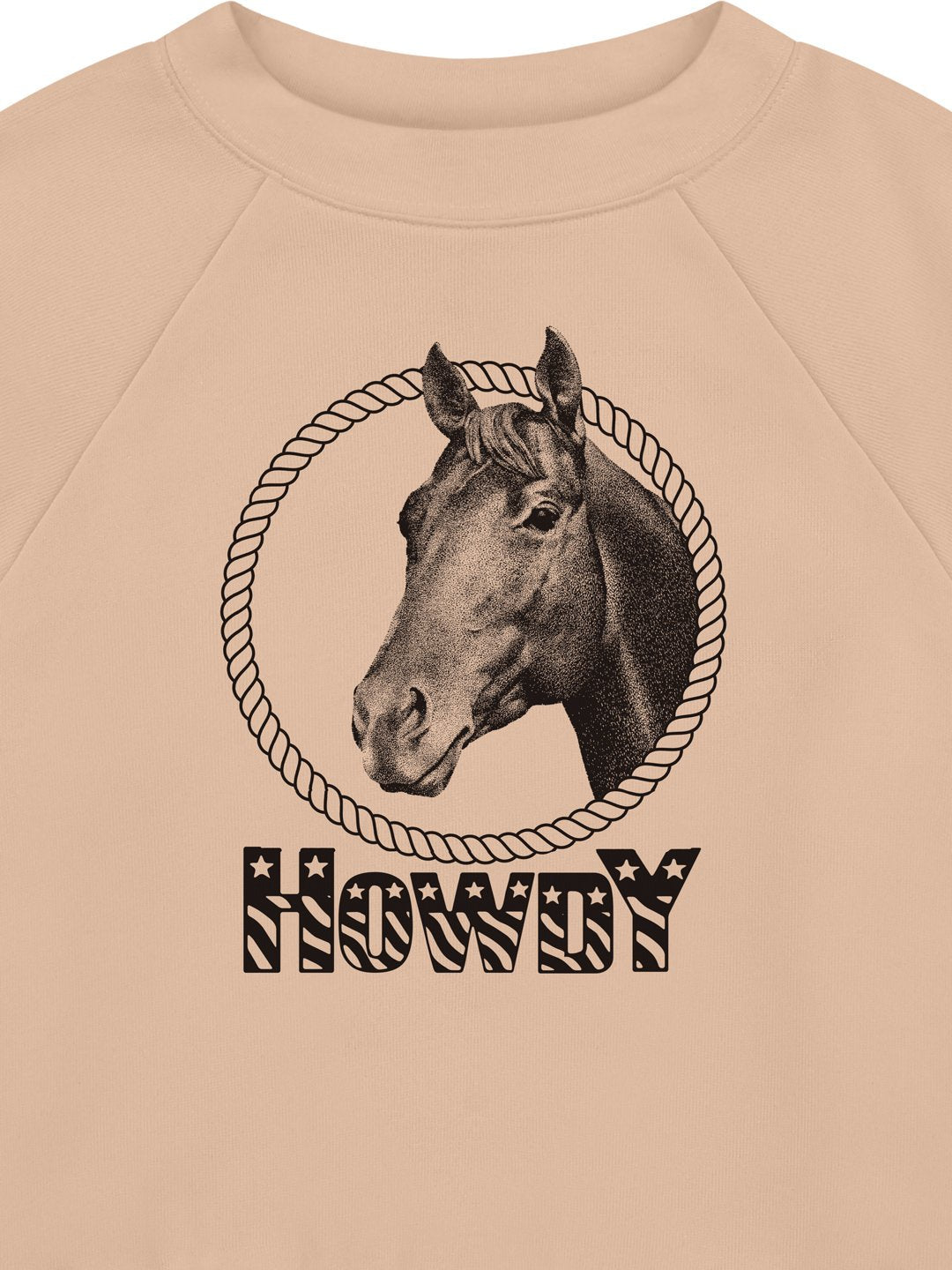 Howdy Horse Women's Cropped Crewneck Sand-Culk