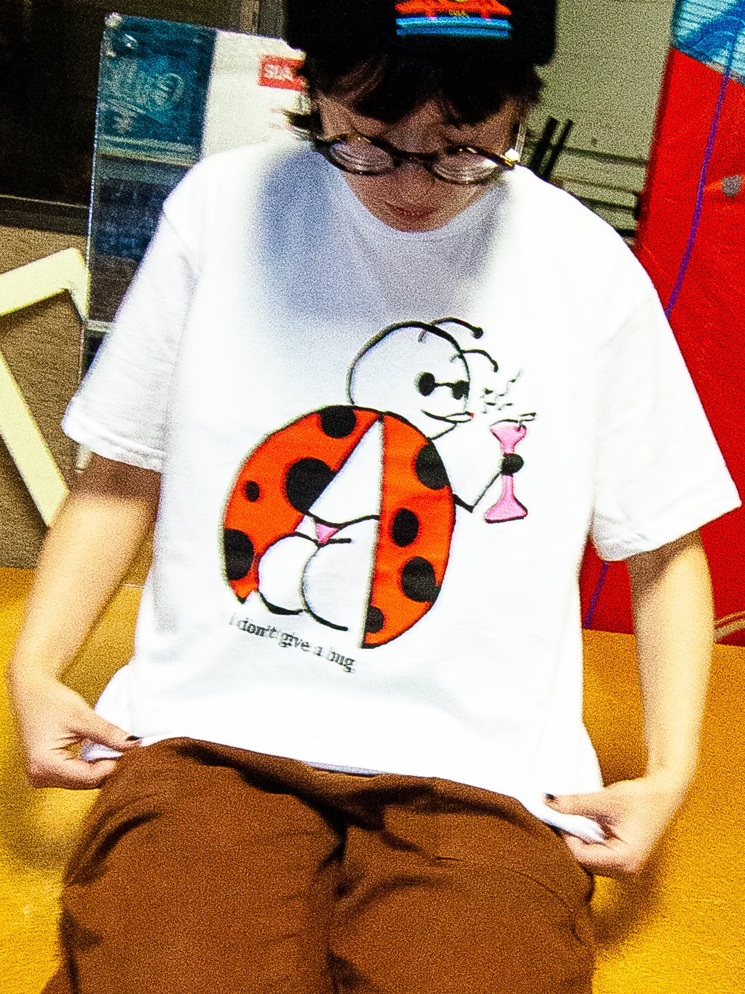 I Don't Give A Bug Tee White by Bee-Culk