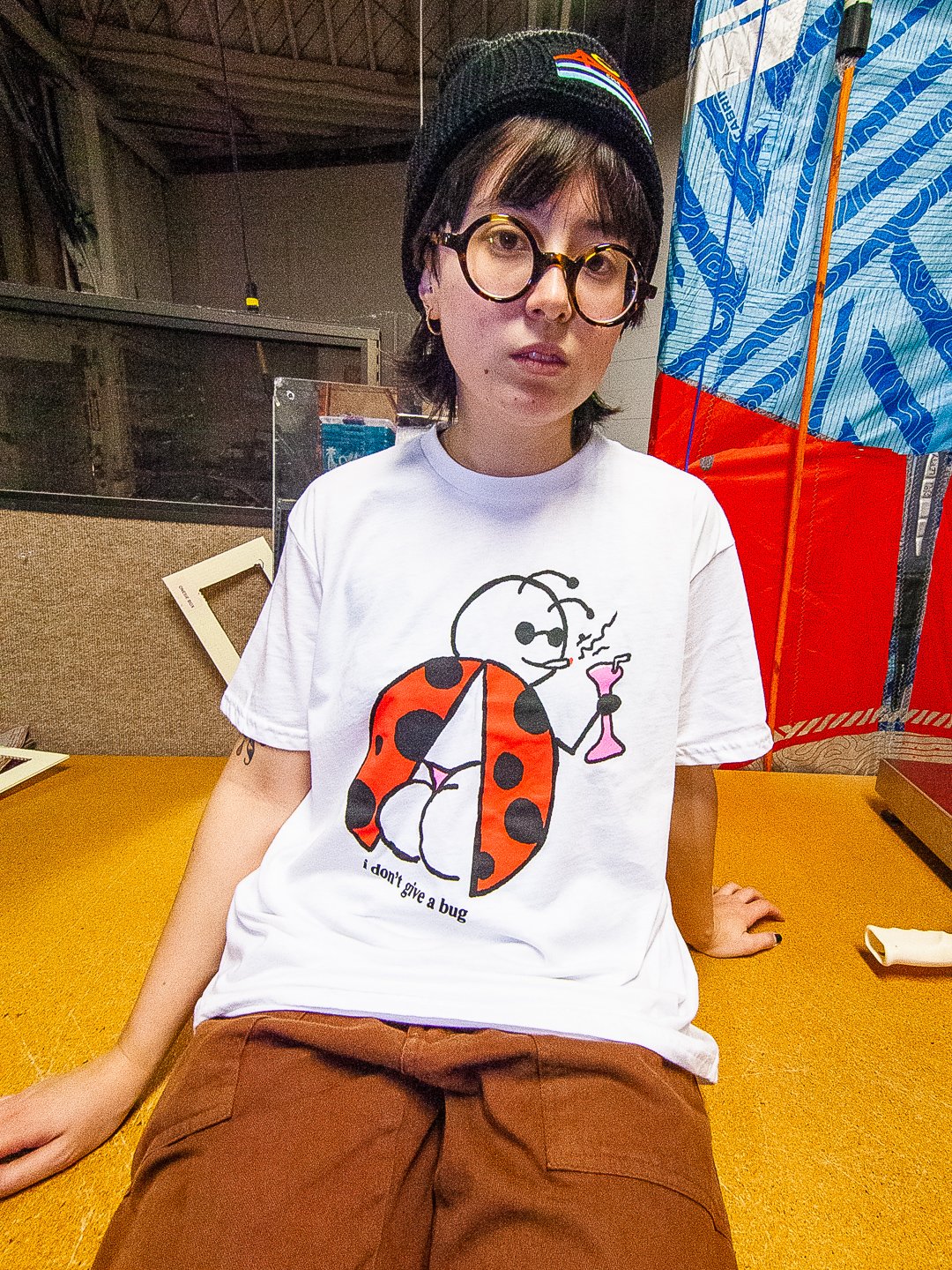 I Don't Give A Bug Tee White by Bee-Culk