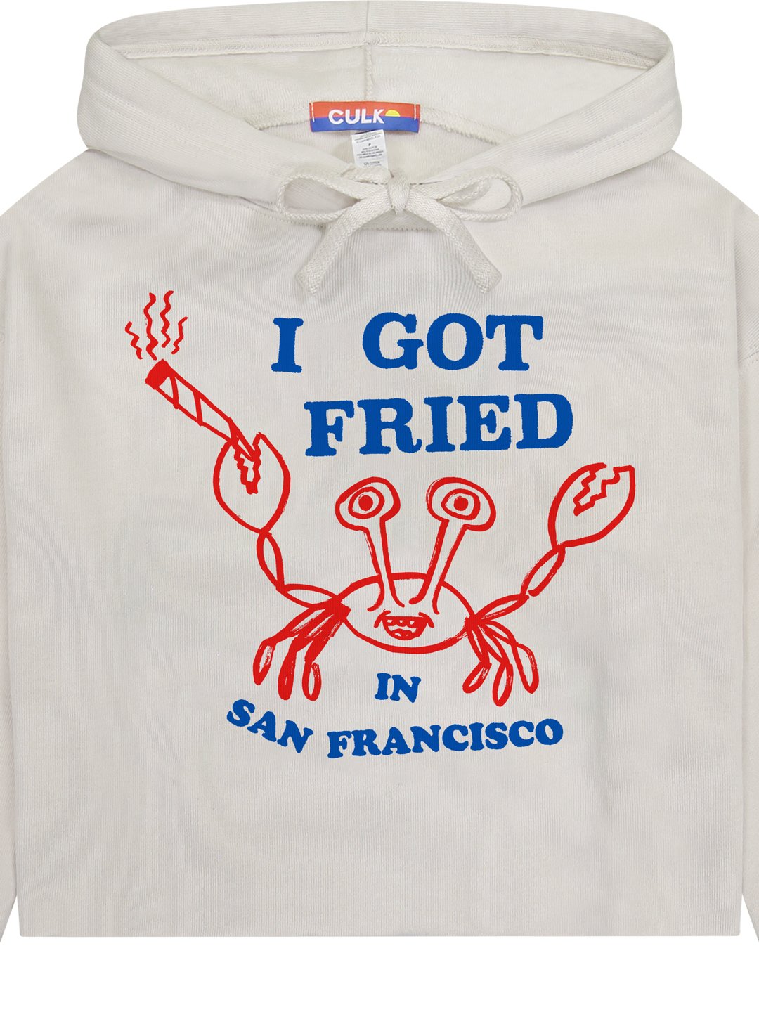 I Got Fried In SF Women's Cropped Hoodie Cream-Culk