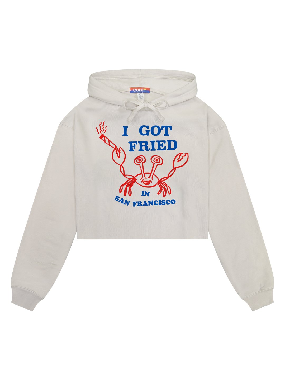 I Got Fried In SF Women's Cropped Hoodie Cream-Culk