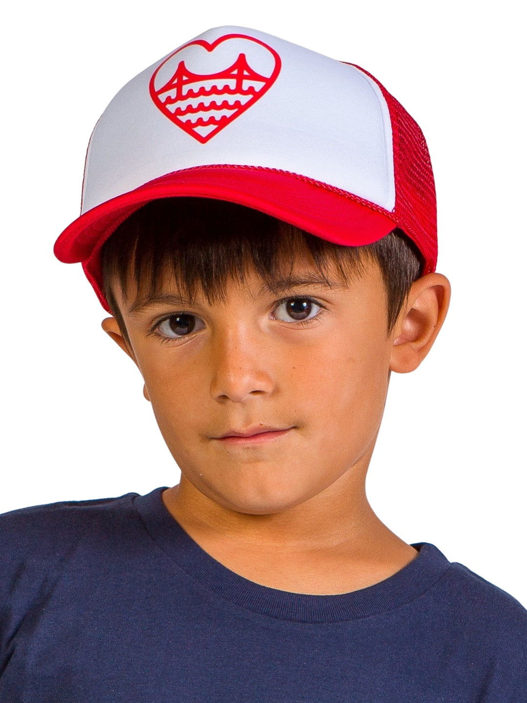 I Heart SF Youth Trucker Hat Red/White-Culk
