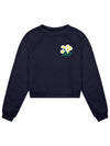 Jen Kindell Daisy Women&#39;s Cropped Crewneck Sweatshirt Navy-Culk