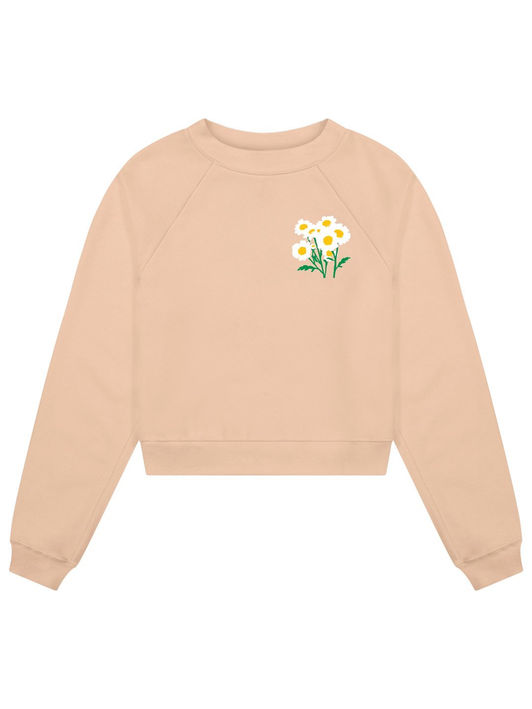 Jen Kindell Daisy Women's Cropped Crewneck Sweatshirt Sand - Culk