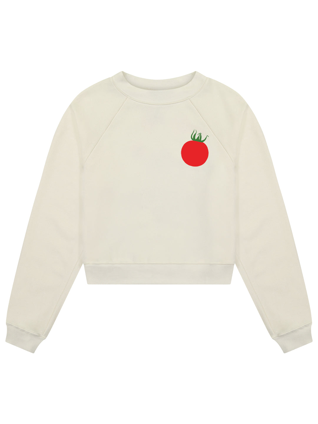 White cropped crewneck sweatshirt cheap