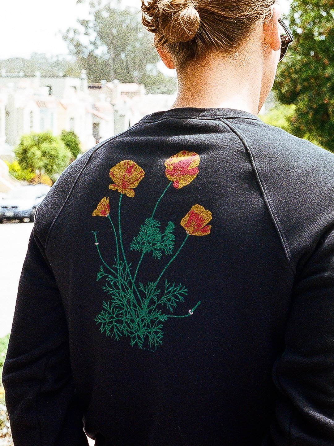 Jen Kindell Poppy Crewneck Sweatshirt Black - Culk