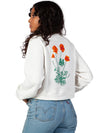 Jen Kindell Poppy Women&#39;s Cropped Crewneck Sweatshirt Off White-Culk