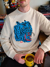 Kristina Micotti Blue Tiger Crewneck Sweatshirt Cream-Culk