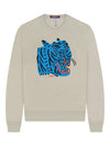 Kristina Micotti Blue Tiger Crewneck Sweatshirt Cream-Culk