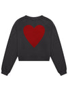 Love Women&#39;s Cropped Crewneck Sweatshirt Faded Black-Culk