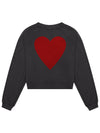 Love Women&#39;s Cropped Crewneck Sweatshirt Faded Black-Culk