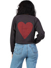 Love Women&#39;s Cropped Crewneck Sweatshirt Faded Black-Culk