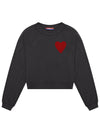 Love Women&#39;s Cropped Crewneck Sweatshirt Faded Black-Culk