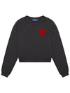 Love Women&#39;s Cropped Crewneck Sweatshirt Faded Black-Culk