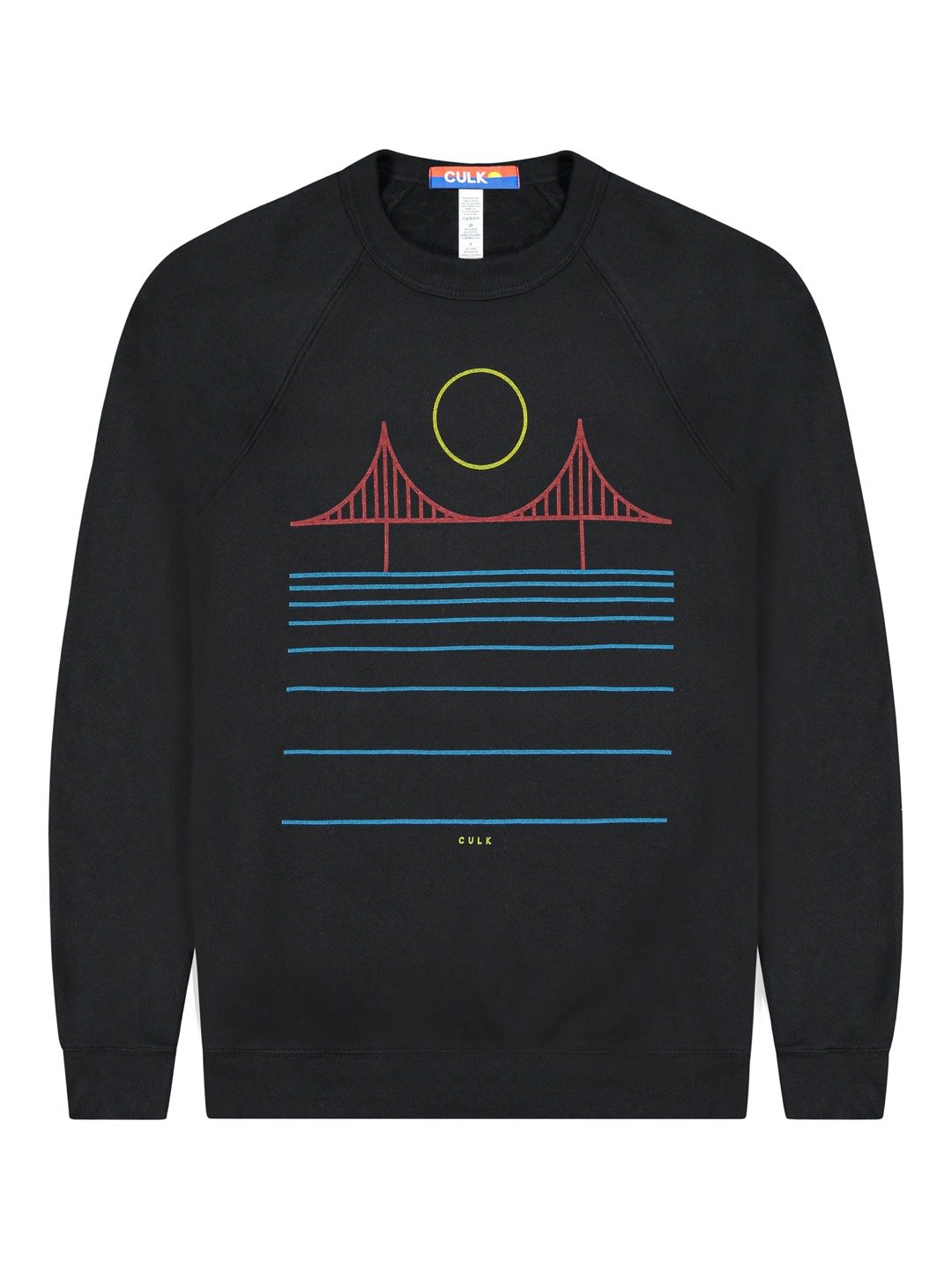Minimal Bridge Color Crewneck Sweatshirt Black-Culk