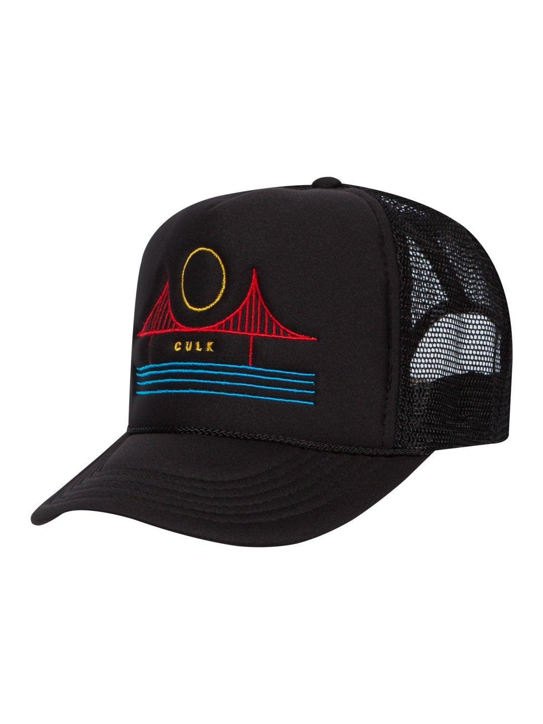 Minimal Bridge Color Trucker Hat Black-Culk
