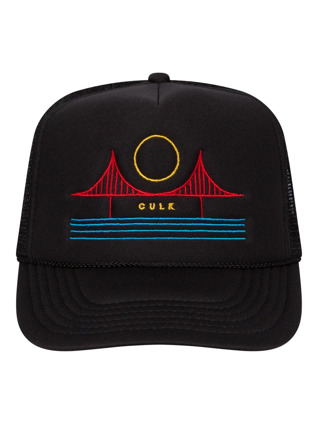 Minimal Bridge Color Trucker Hat Black-Culk