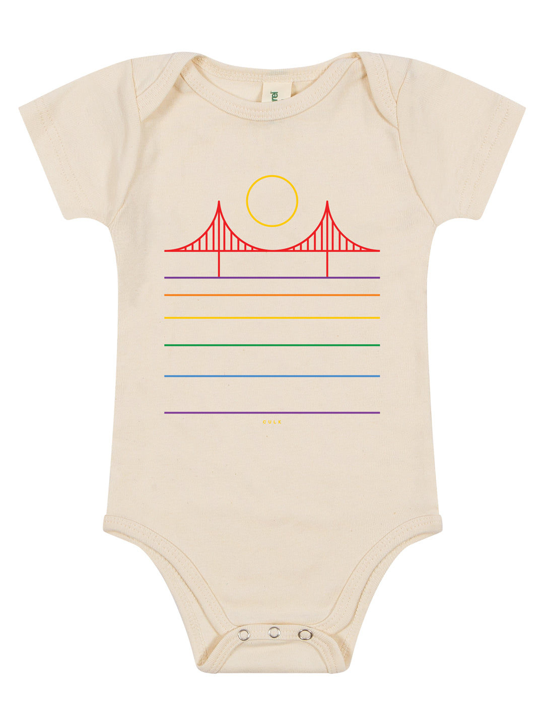 Minimal Bridge Rainbow Baby Onesie Natural-Culk