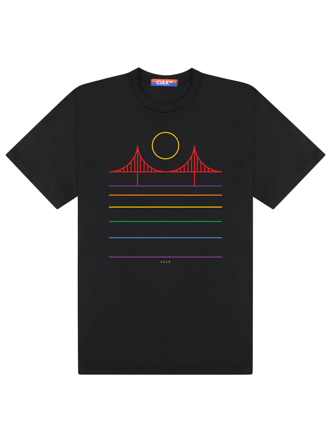 Minimal Bridge Rainbow Tee Black-Culk