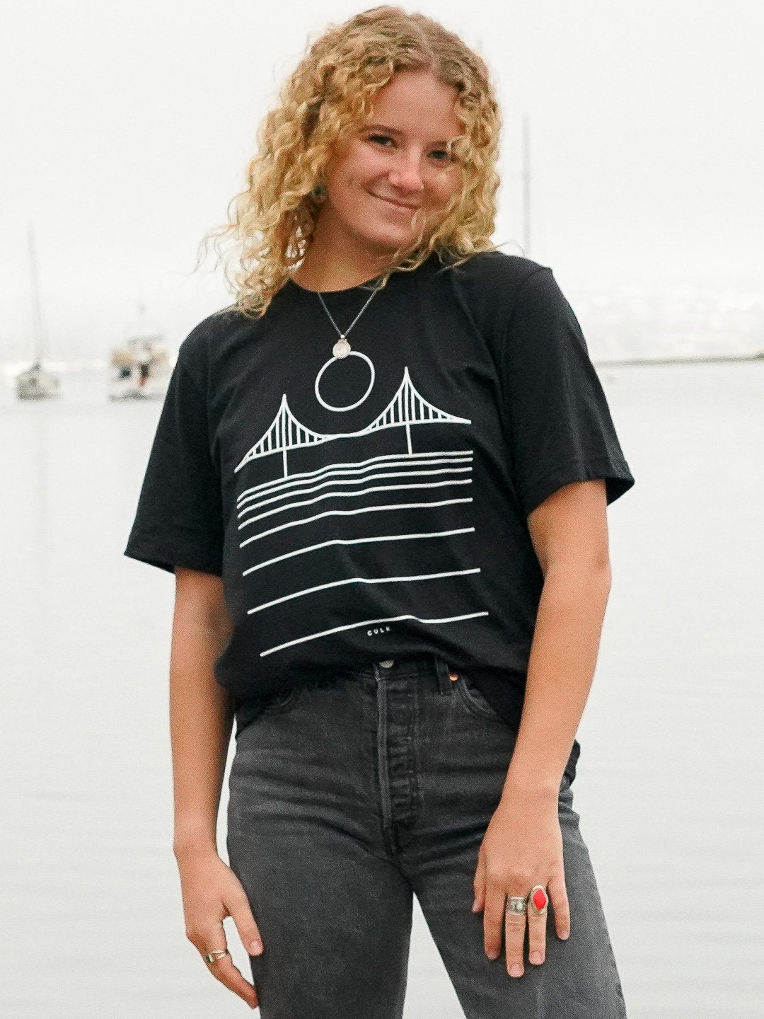 Minimal Bridge Unisex Tee Black-Culk