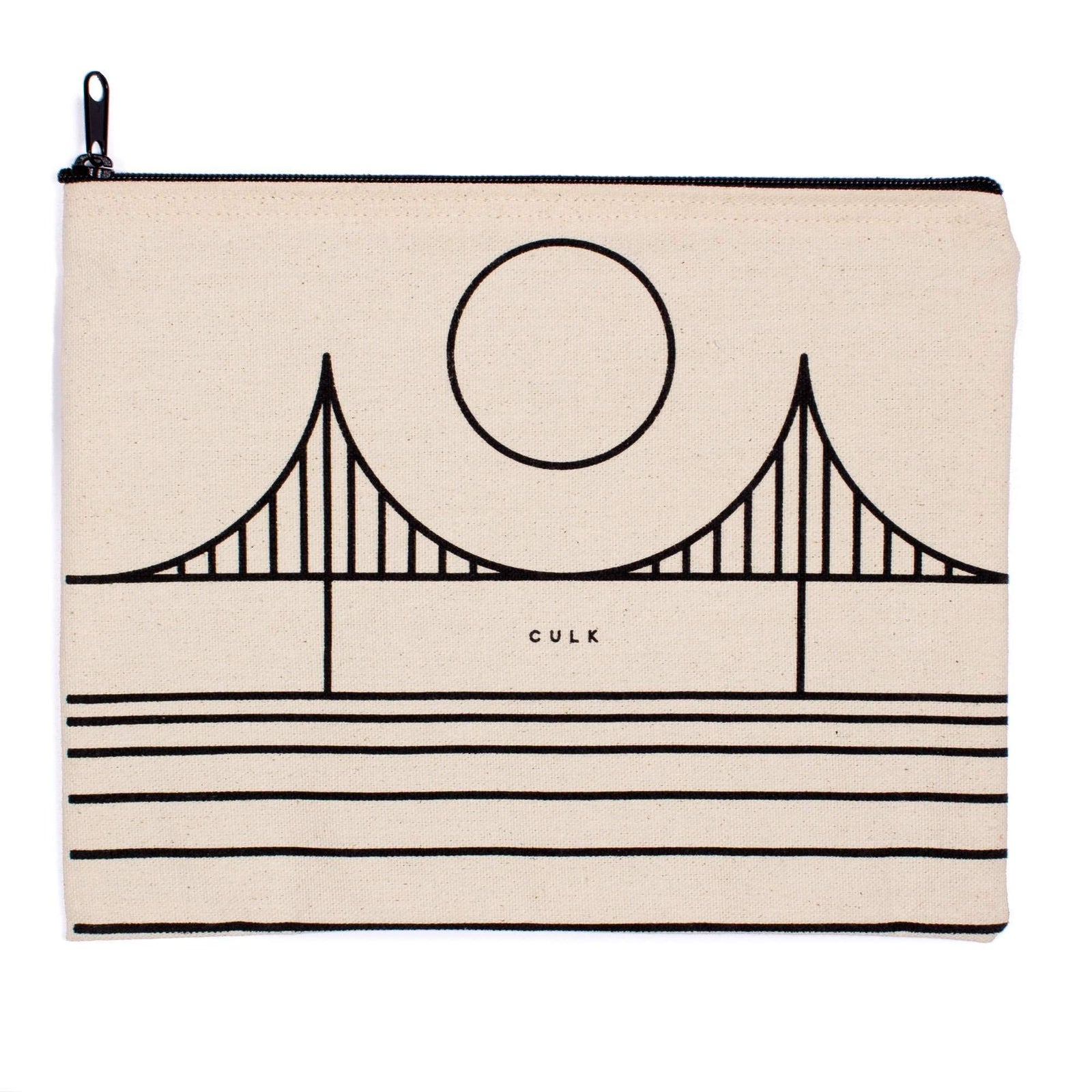 Minimal Bridge Zipper Pouch Cream-Culk