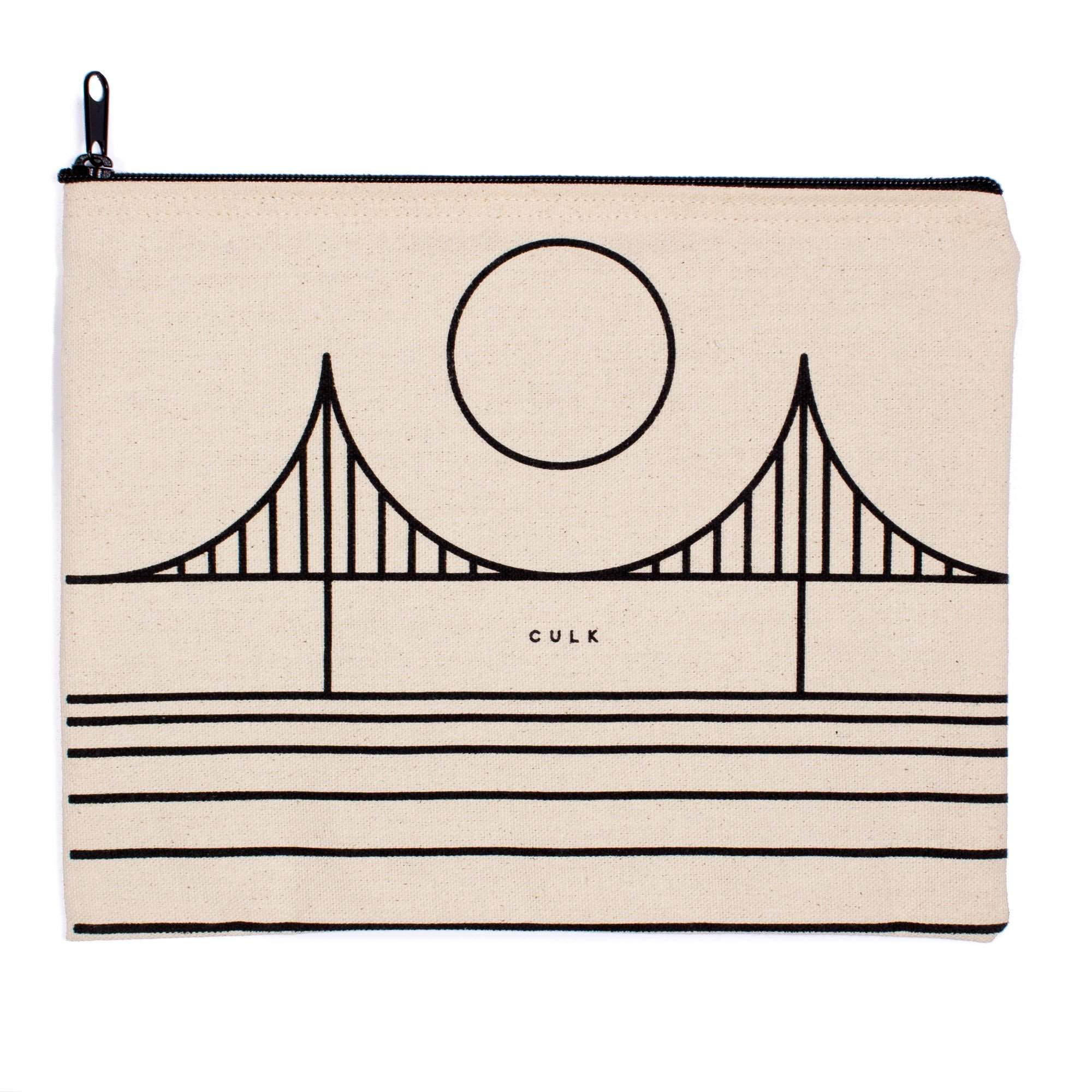 Minimal Bridge Zipper Pouch Cream-Culk