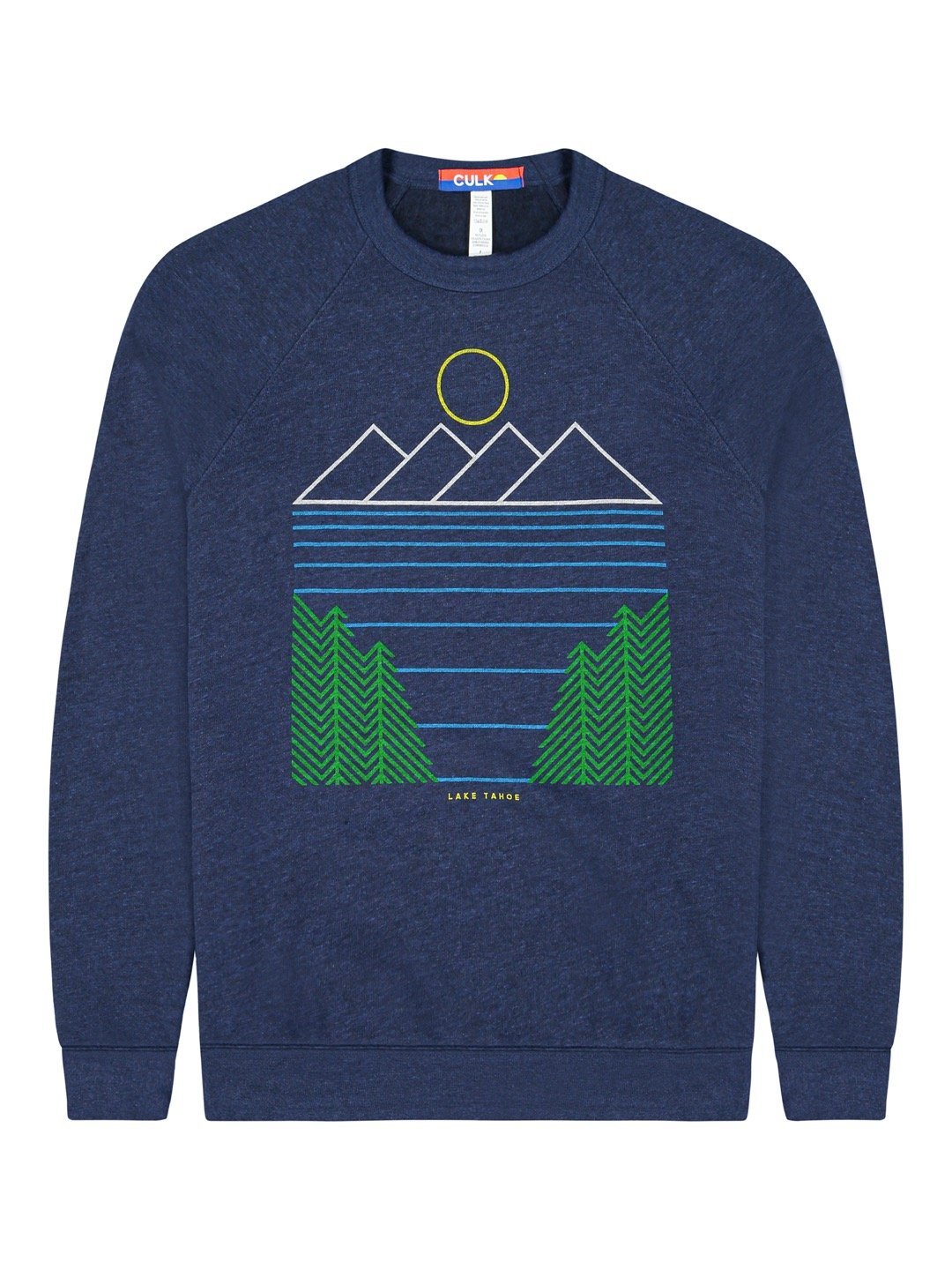 Minimal Lake Tahoe Unisex Crewneck Sweatshirt Navy-Culk