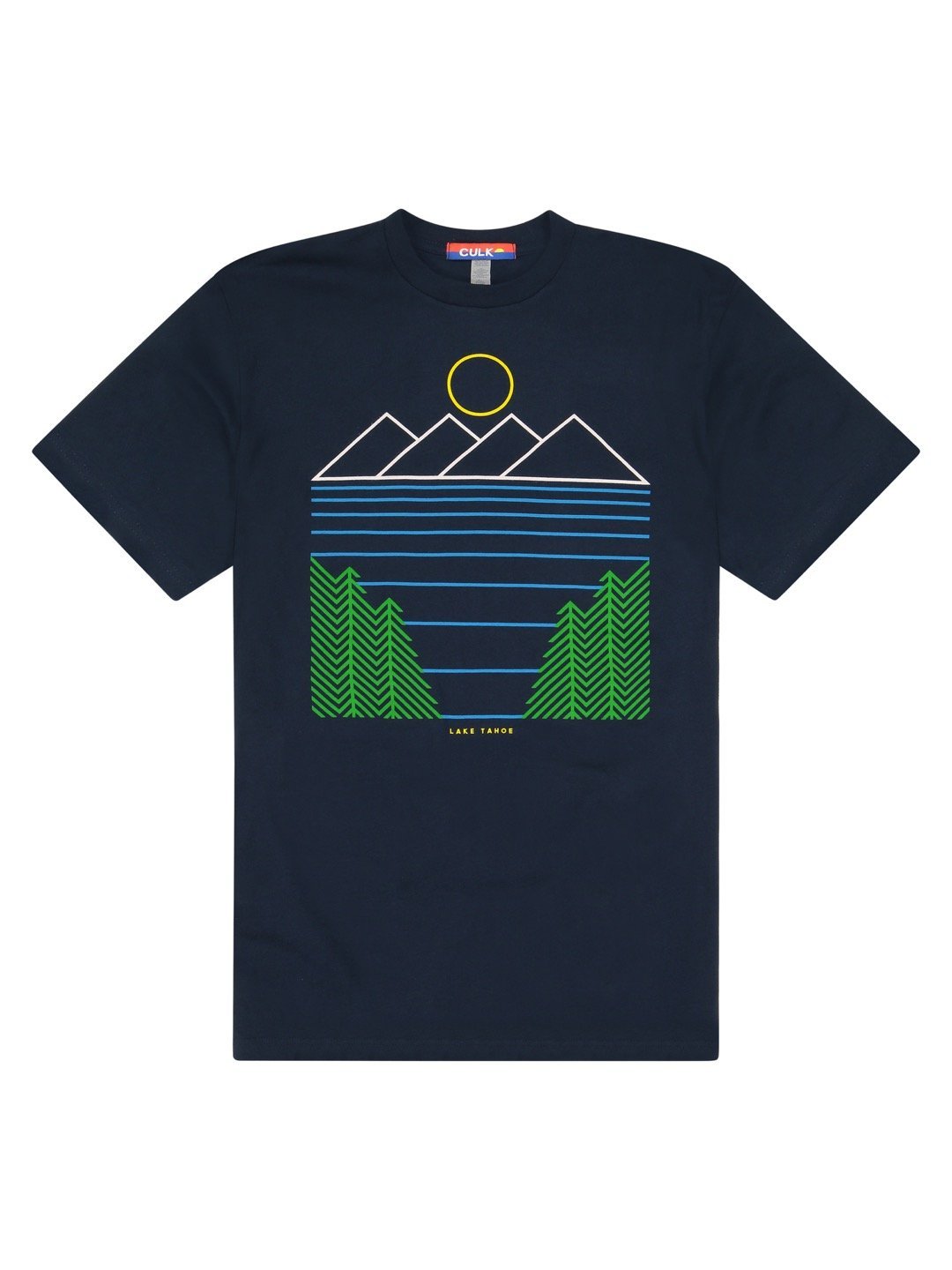 Minimal Lake Tahoe Unisex Tee Navy-Culk