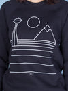 Minimal Seattle Unisex Crewneck Sweatshirt Black-Culk