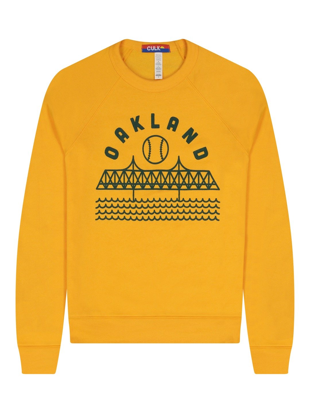 Oakland Baseball Crewneck Sweatshirt Gold-Culk