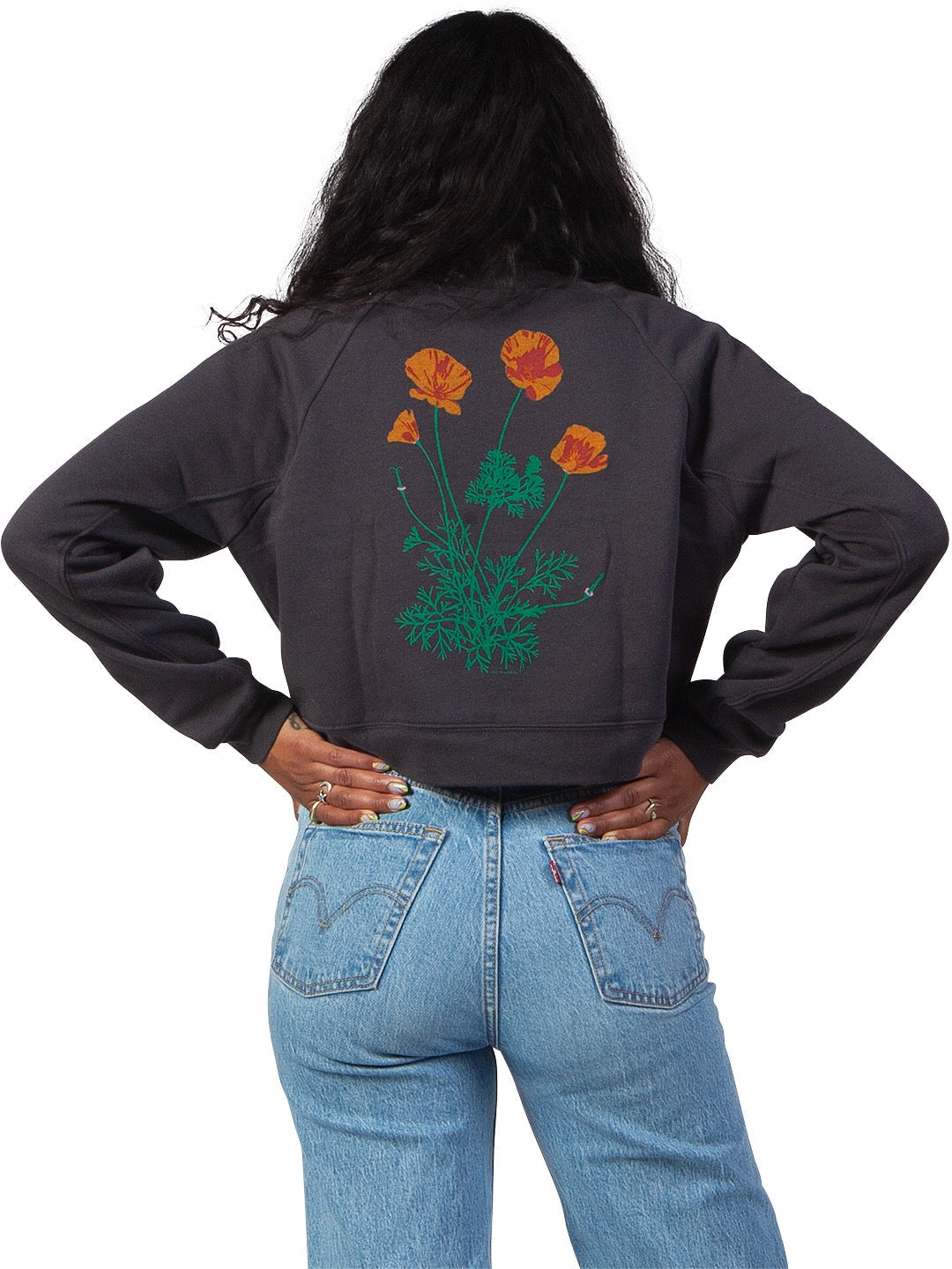 Poppy Women's Cropped Crewneck by Jen Kindell-Culk