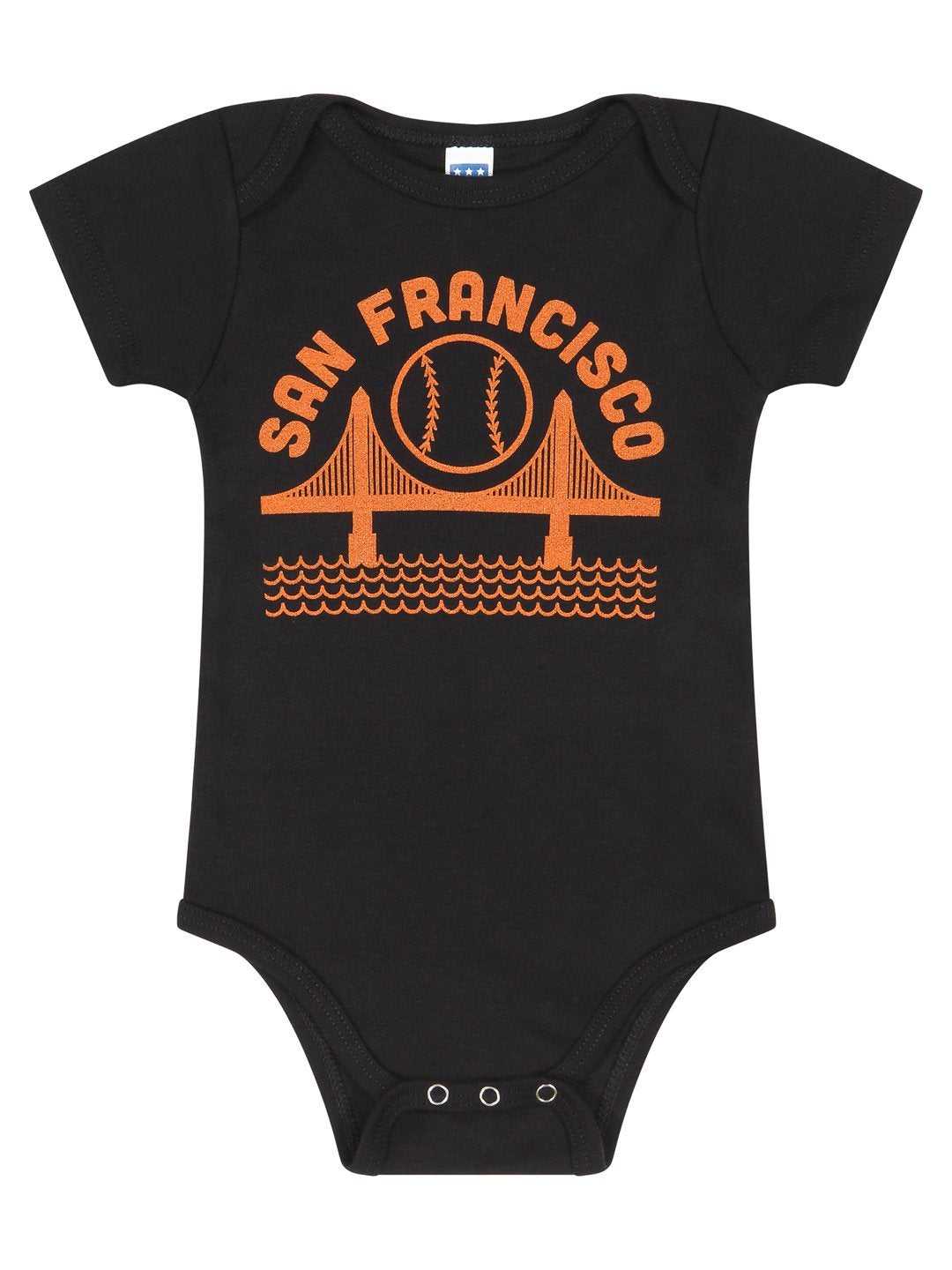 SF Baseball Baby Onesie Black-Culk
