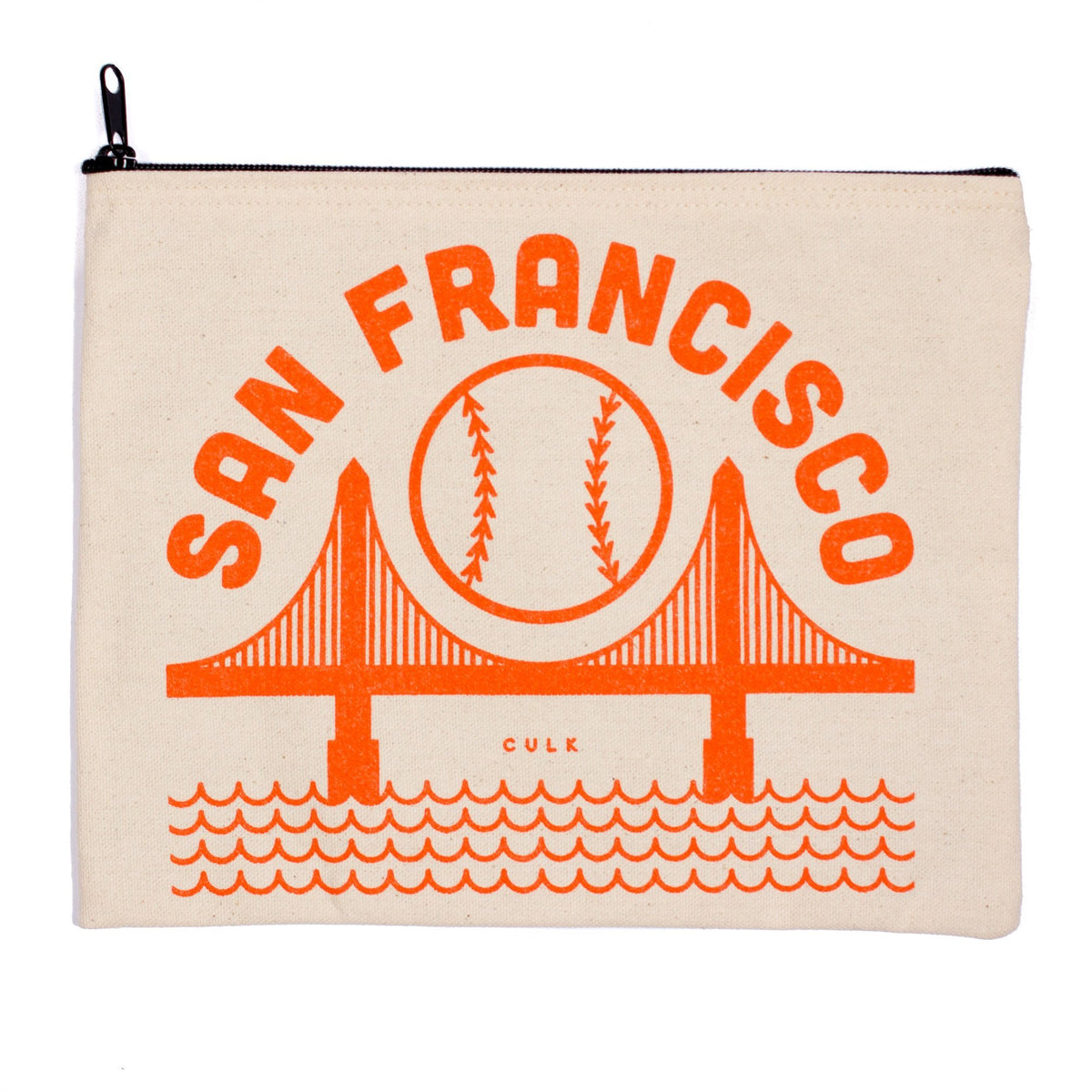 SF Baseball Zipper Pouch Cream-Culk