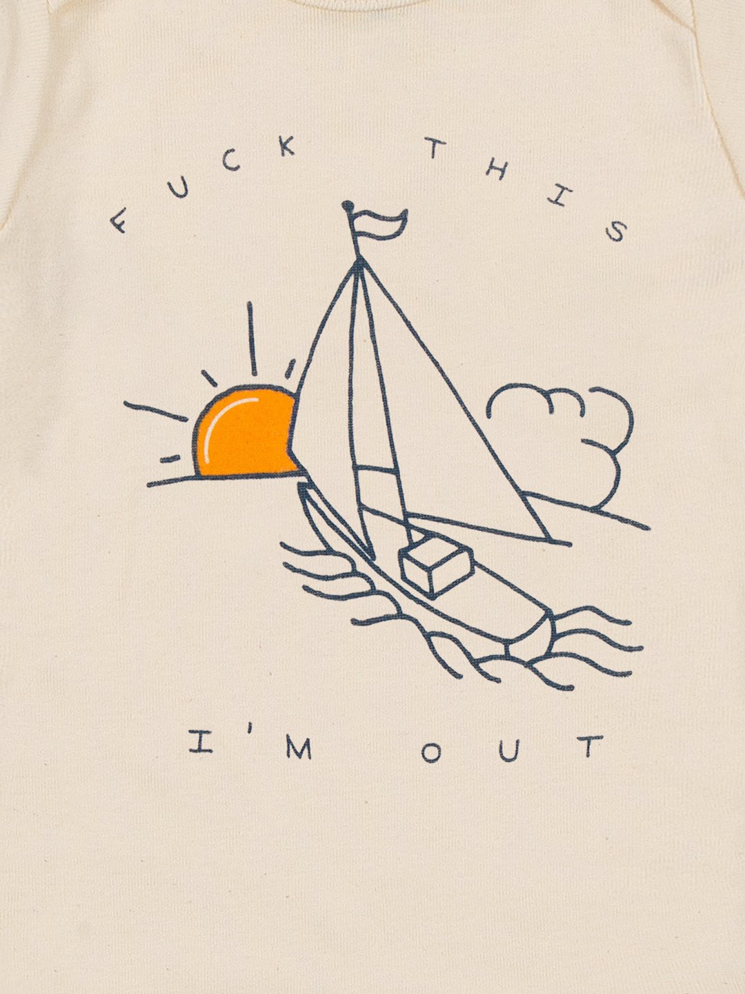 Sailboat Baby Onesie Natural-Culk