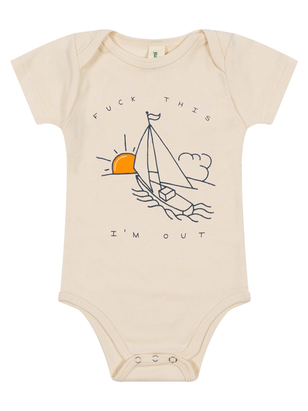 Sailboat Baby Onesie Natural-Culk