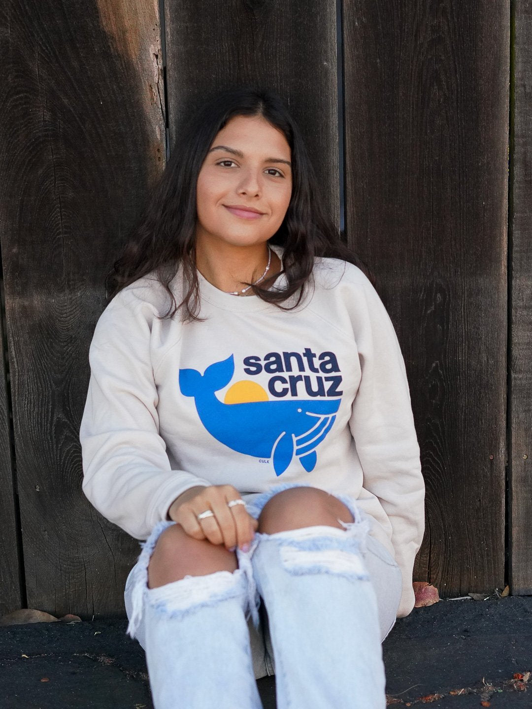 Santa Cruz Whale Crewneck Cream-Culk