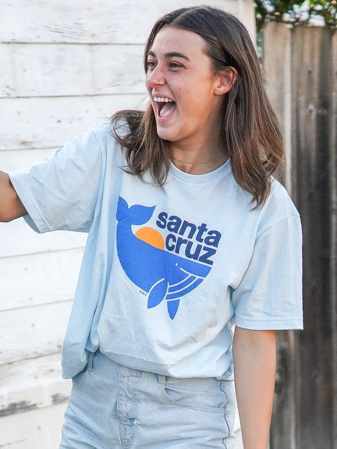 Santa Cruz Whale Tee Light Blue-Culk