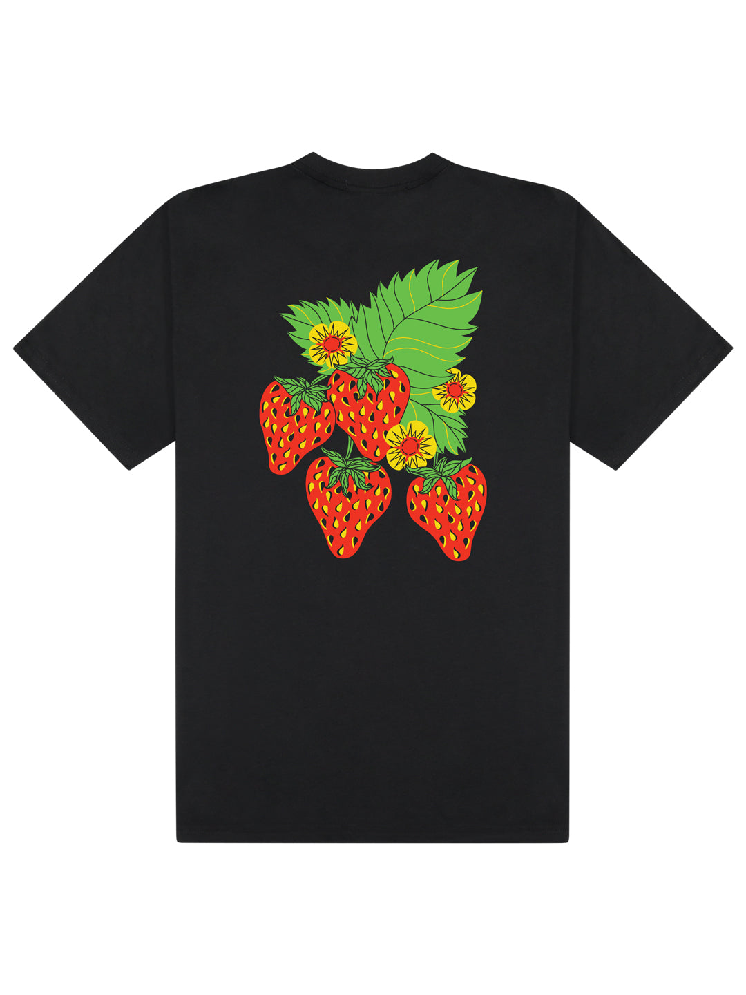 Strawberry Tee Black by Patch Ya Later-Culk
