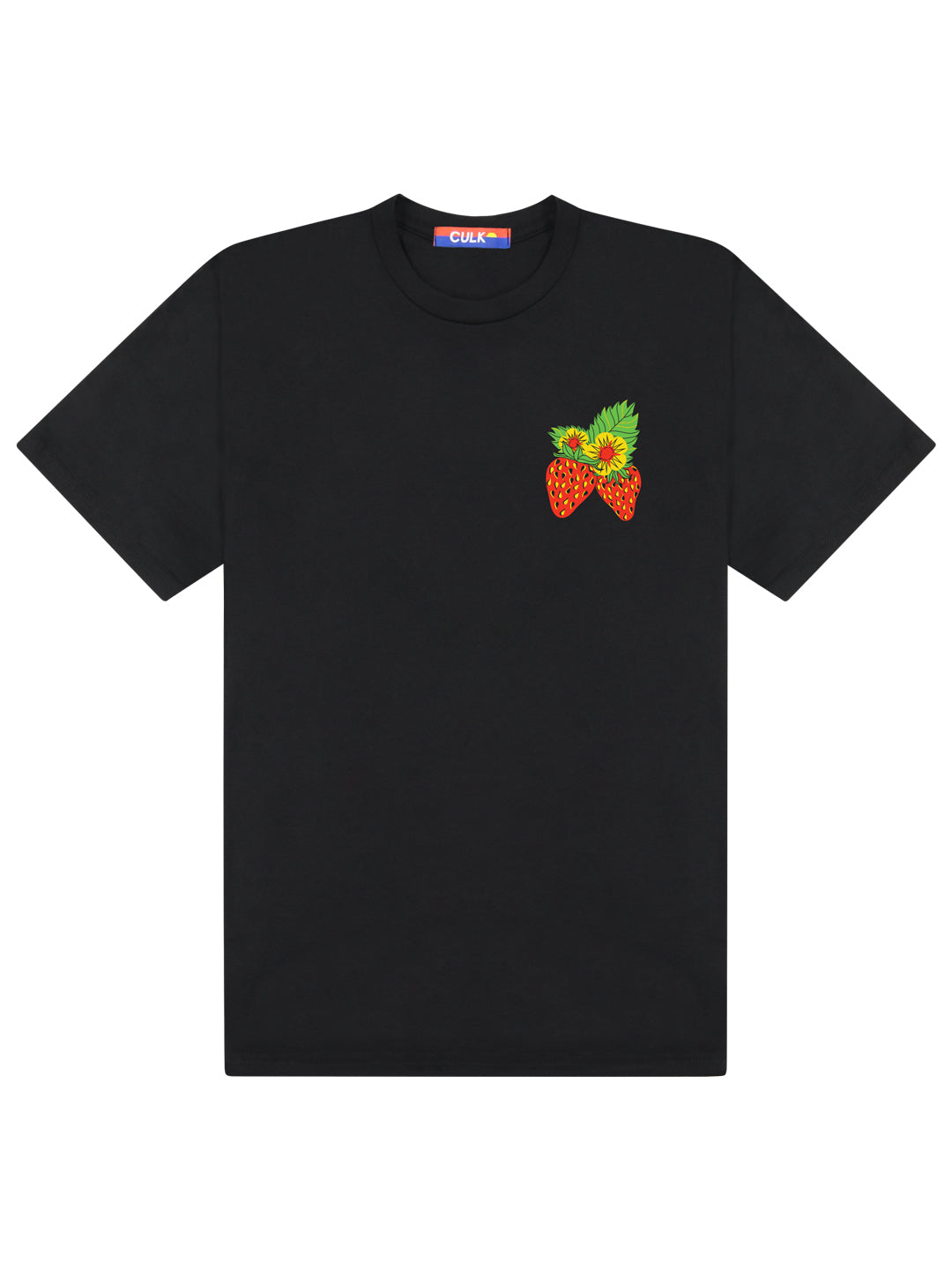 Strawberry Tee Black by Patch Ya Later-Culk